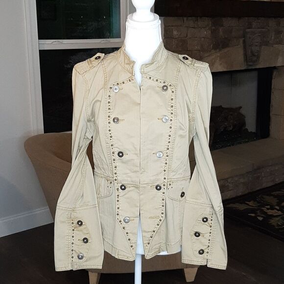 ZD Tan Jacket with Studs and Sparkles - Picture 1 of 14